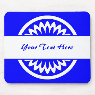 Round Flower - Blue Mouse Mat