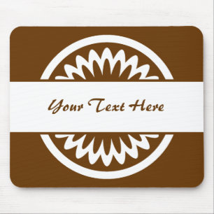 Round Flower - Brown Mouse Mat