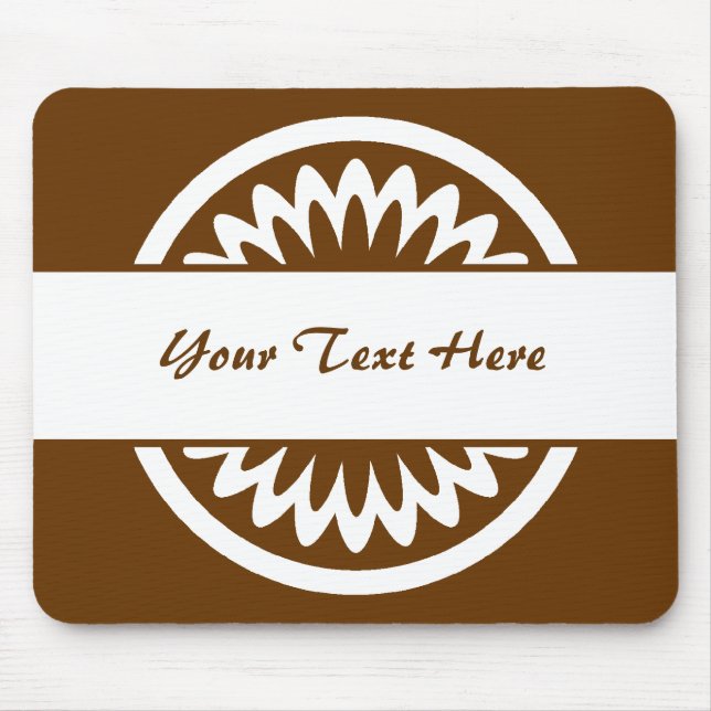 Round Flower - Brown Mouse Mat (Front)
