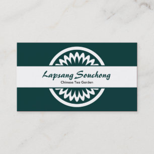 Round Flower - Dark Green Business Card