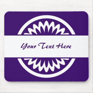 Round Flower - Deep Purple Mouse Mat