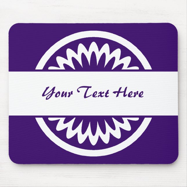 Round Flower - Deep Purple Mouse Mat (Front)