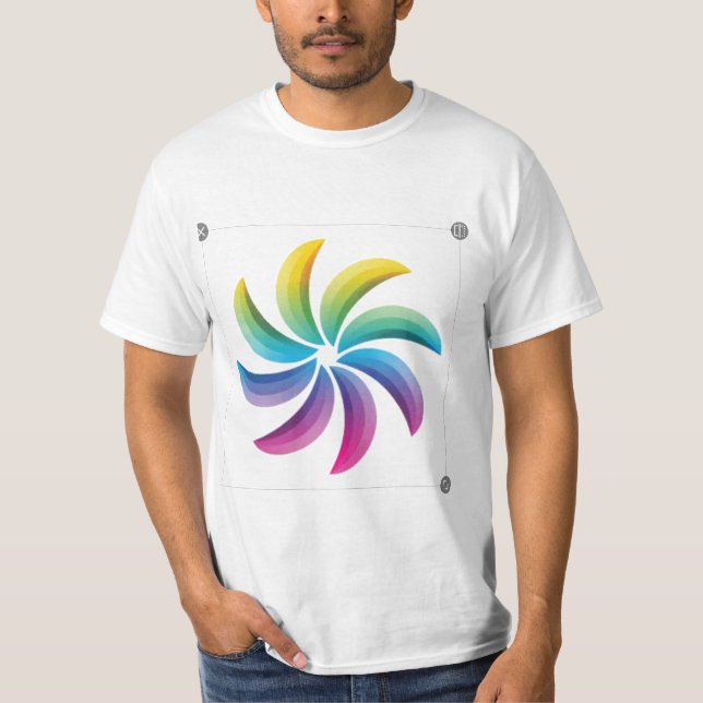 Round flower dzine tshirt  (Front)