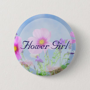Round Flower Girl Floral Wedding Buttons