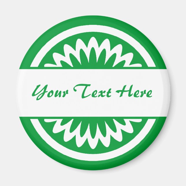 Round Flower - Grass Green Magnet (Front)