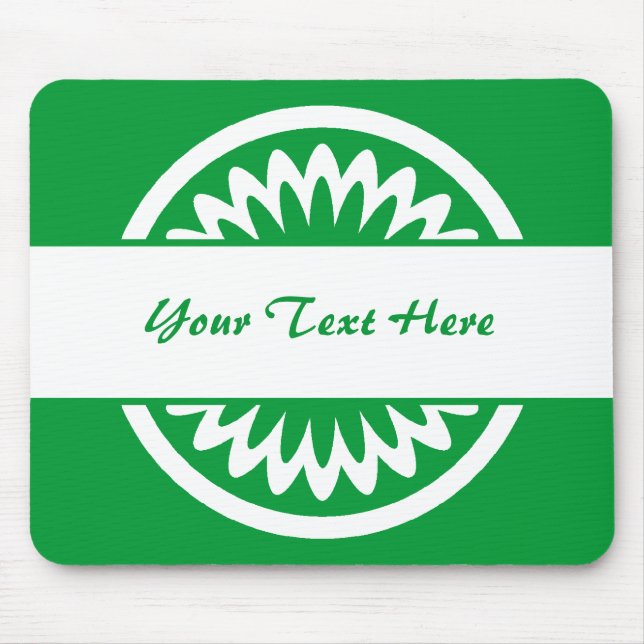 Round Flower - Grass Green Mouse Mat (Front)
