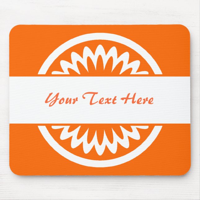 Round Flower - Orange Mouse Mat (Front)
