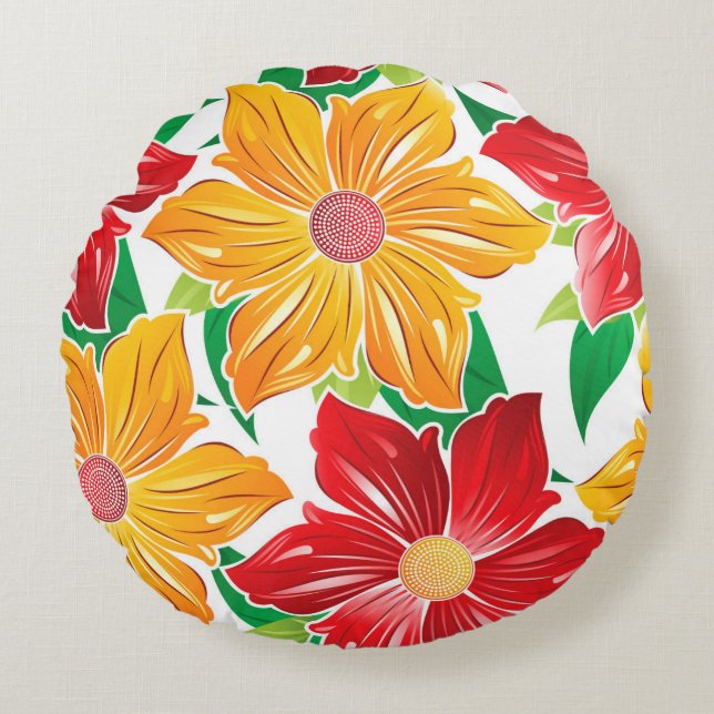 Round Flower Pillow (Front)