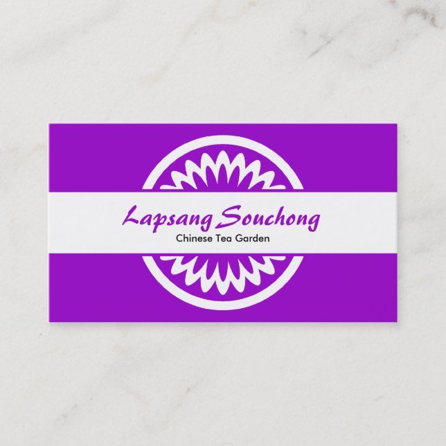 Round Flower - Purple Business Card (Front)