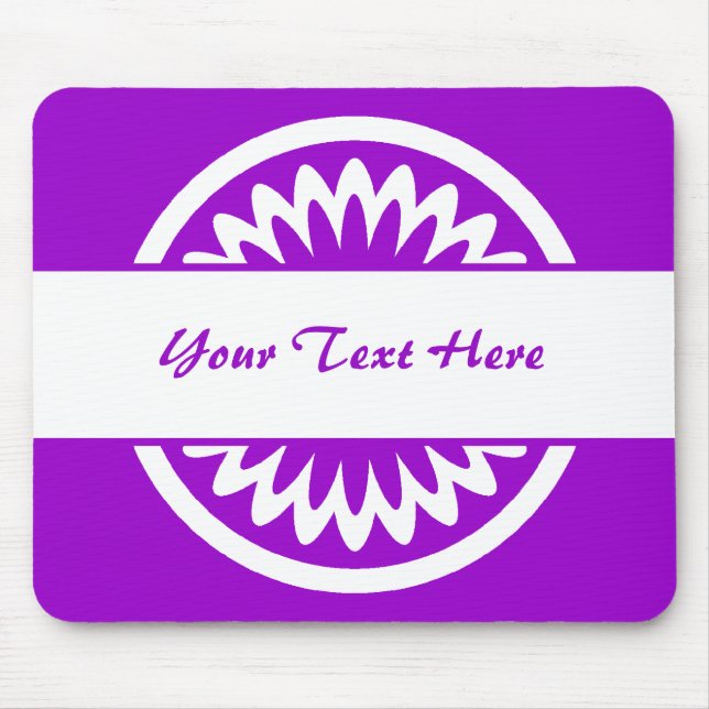 Round Flower - Purple Mouse Mat (Front)