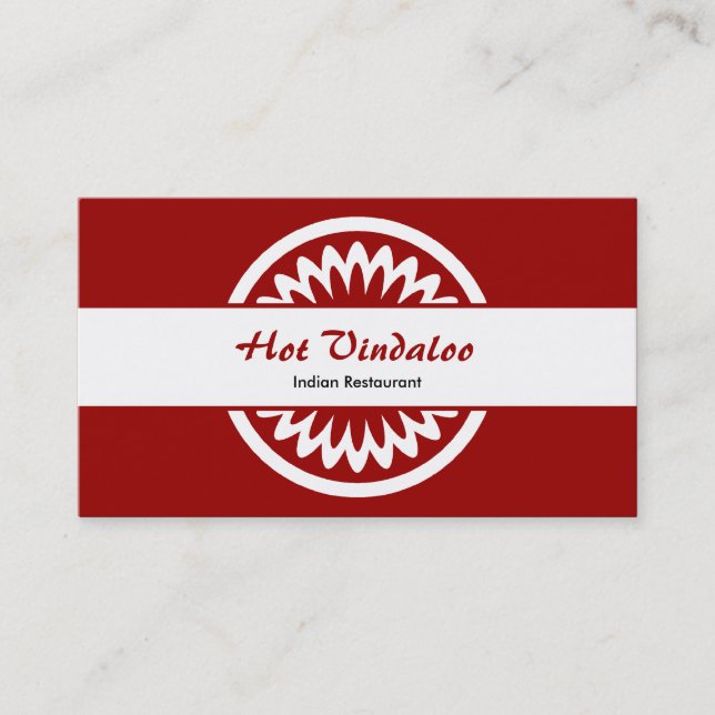Round Flower - Ruby Red Business Card (Front)
