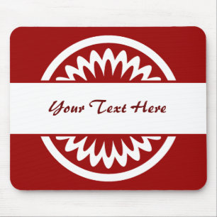 Round Flower - Ruby Red Mouse Mat