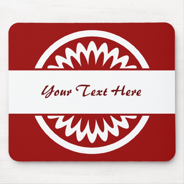 Round Flower - Ruby Red Mouse Mat (Front)