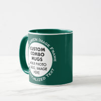 Round Frame 2 Photo Text Hunter Green Custom Combo