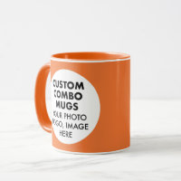 Round Frame 2 x Photo Logo Orange Custom Combo