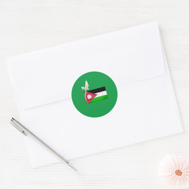 Round Free Palestine Heart  Classic Round Sticker (Envelope)