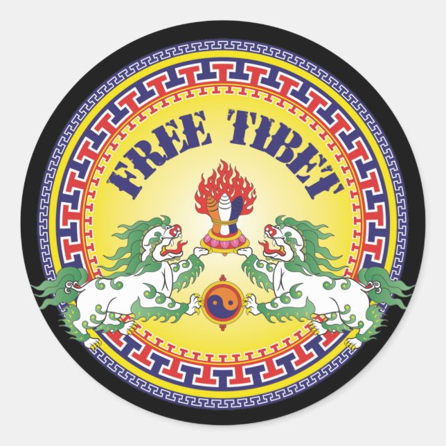 Round Free Tibet Classic Round Sticker (Front)