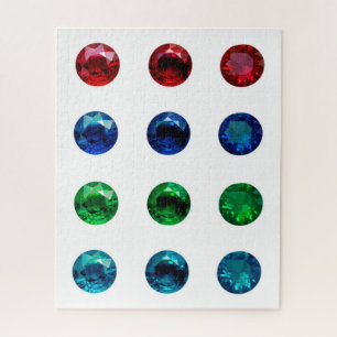 Round Gemstone Ruby Sapphire Emerald Topaz Puzzle