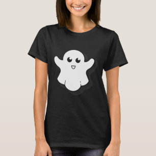 Round Ghost Cute Ghost Halloween Spooky Season  T-Shirt