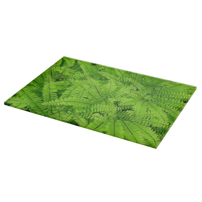 ROUND GLASS CUTTING BD./ "FERNS" CUTTING BOARD (Corner)