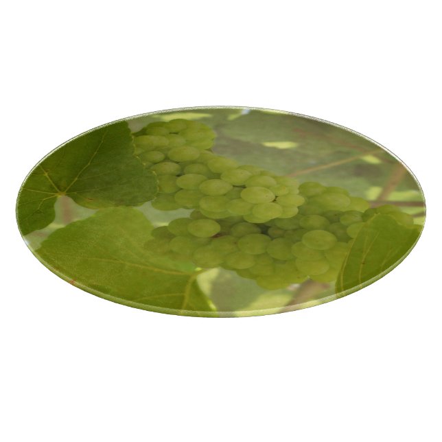 Round glass cutting board, green vineyard board (Corner)