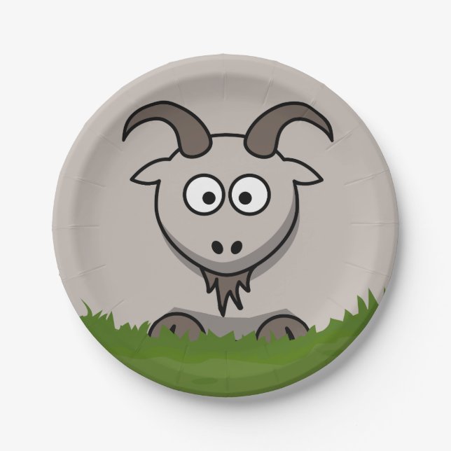 Round Goat Paper Plate (Front)