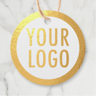 Round Gold Foil Hang Tags Custom Logo Price Tags