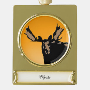 round gold plated banner ornament
