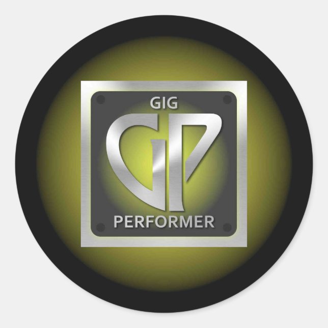 Round GP Sticker with Yellow Logo (Front)
