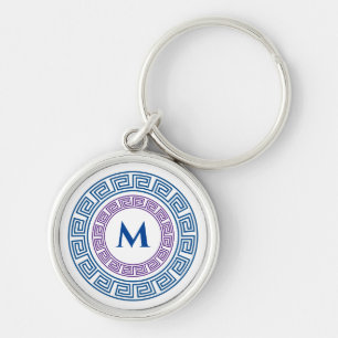 Round Greek Key Custom Monogram Ring