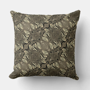 Round greyish beige or gold handle cushion