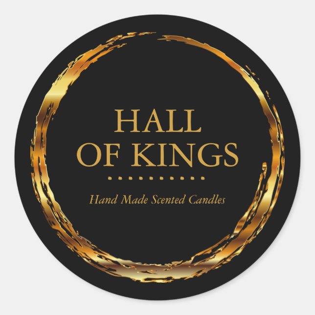 Round Grungy Gold and Black Labels (Front)