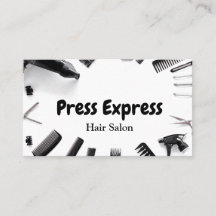 Round hair salon business card