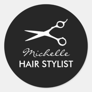 Round hairdresser stickers for hair stylist