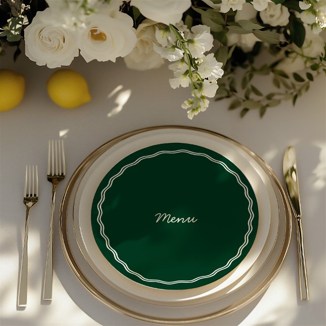 Round Hand Draw Retro Green Handwritting Wedding Menu (Round Hand Draw Retro Green Handwritting Wedding Menu)