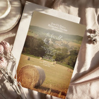 Round Hay Bales Farm Wedding Rehearsal Dinner
