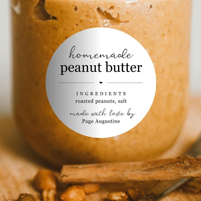 Round Homemade Peanut Butter Gift Label Sticker (Creator Uploaded)