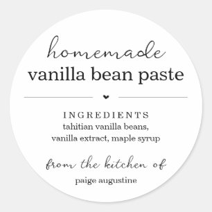 Round Homemade Vanilla Bean Paste Gift Label