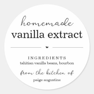 Round Homemade Vanilla Extract Gift Label Sticker