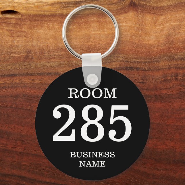 Round hotel room keychain with custom numbers (Front)