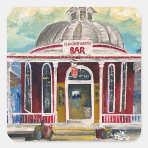 "Round House Bar" Put in Bay  Square Sticker