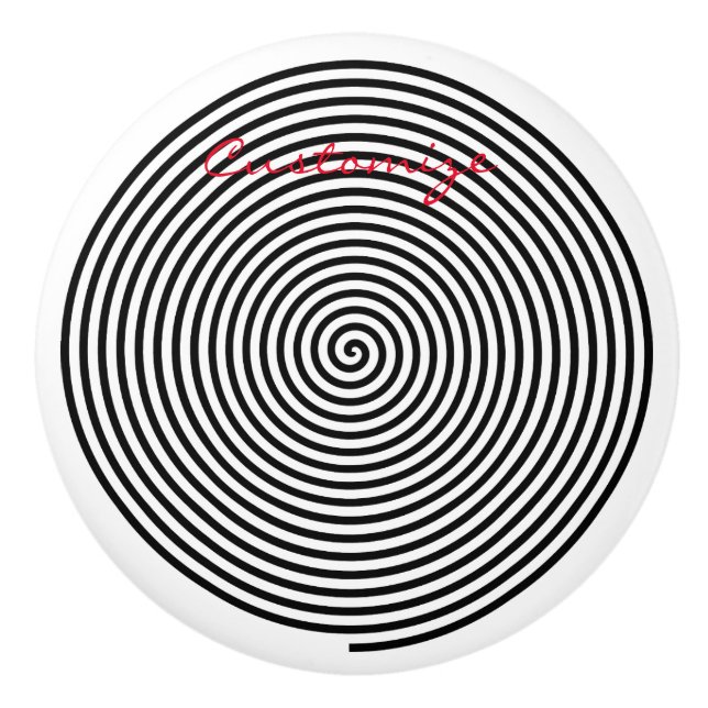 Round Hypnosis Spiral Thunder_Cove Pet Ceramic Knob (Front)