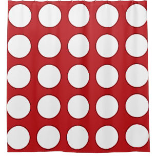 Round in Square Frame red + your ideas Shower Curtain