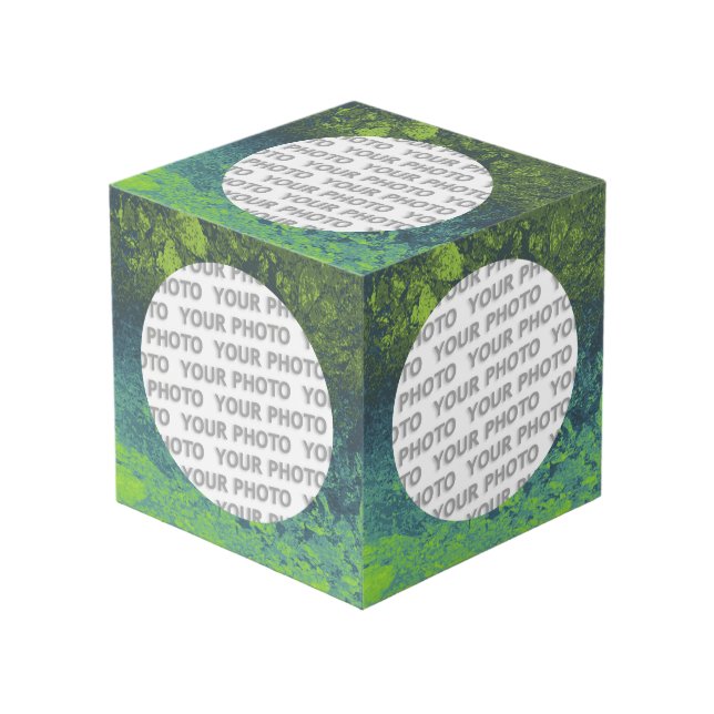 Round in Square Frame splatter 5 + your photo (Front Angled)