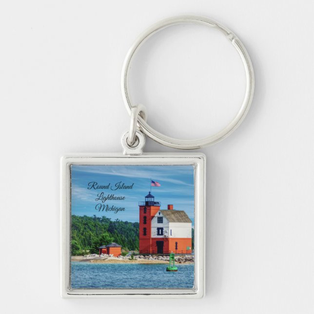 Round Island Lighthouse Key Ring (Front)
