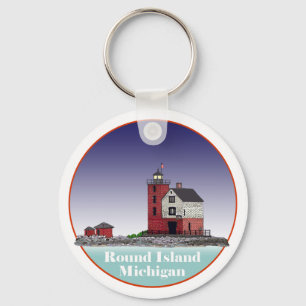 Round Island Lighthouse Key Ring