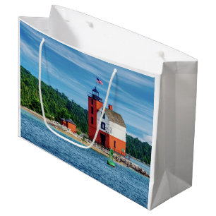Round Island Lighthouse Large Gift Bag