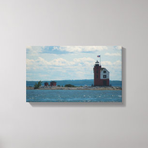 Round Island Lighthouse, Mackinac Island, Michigan Canvas Print