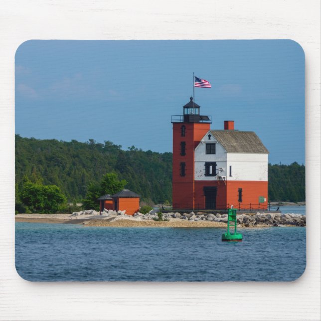 Round Island Lighthouse Mouse Mat (Front)