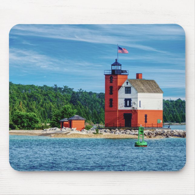 Round Island Lighthouse Mouse Mat (Front)